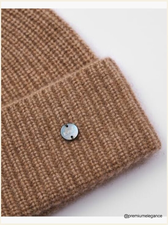 100% Pure Cashmere Beanie for Women Cuff Knit Winter Hat main image 6